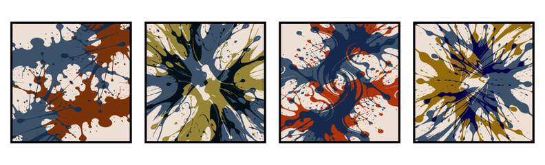 Set of 4 Abstract pattern. Illustration for printing on wall decorations. For use in graphics.