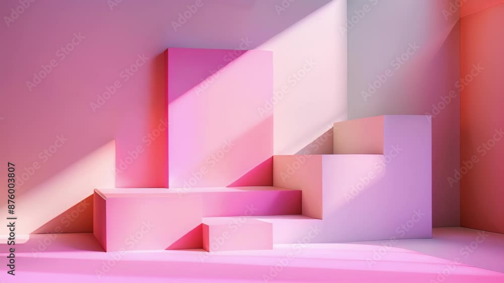 Aufkleber contrasting shadows and light play on angular shapes in a geometric still life.