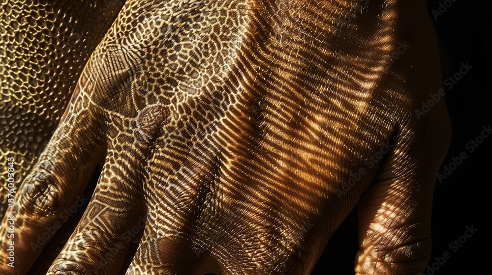 Poster detailed skin patterns in high-resolution image with subtle shadows