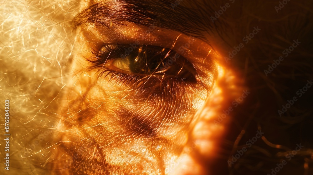 Poster ethereal macro close-up of translucent skin with play of light and shadows