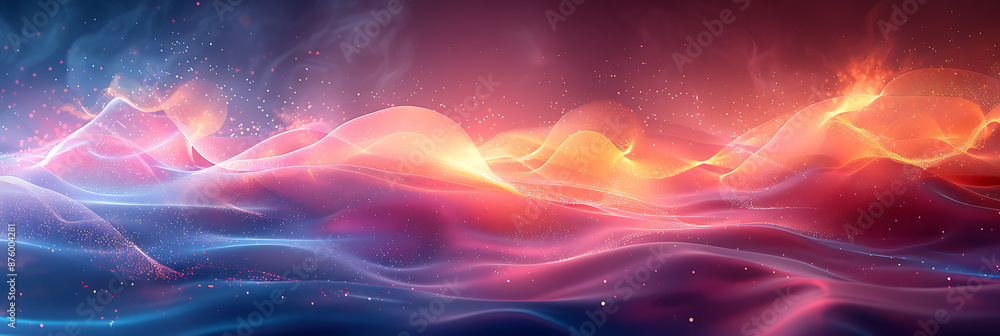 Aufkleber neon-tech abstract banner with empty space