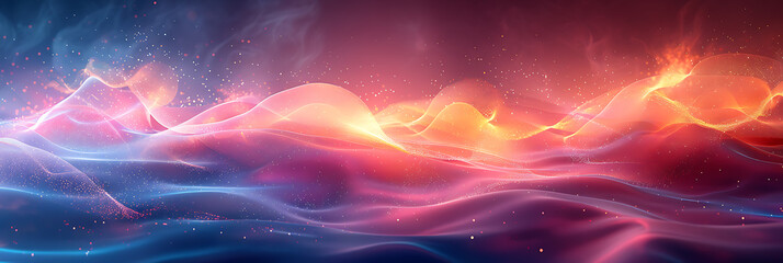 Obraz premium Neon-Tech Abstract Banner with Empty Space