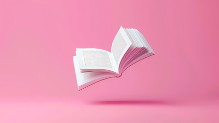 An open book floating in the air