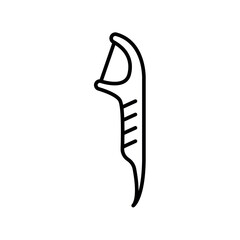 Dental floss line black icon