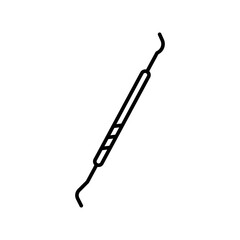 Dental tool line black icon