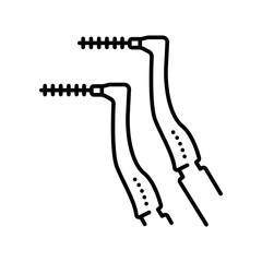 Interdental brush line black icon