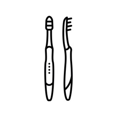 Toothbrush line black icon