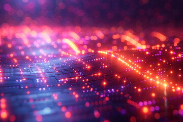 Fototapeta premium Futuristic AI Cityscape Banner - Digital Art