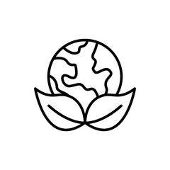 Earth nature outline icons, minimalist vector illustration ,simple transparent graphic element .Isolated on white background