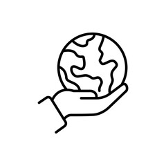 Earth care outline icons, minimalist vector illustration ,simple transparent graphic element .Isolated on white background