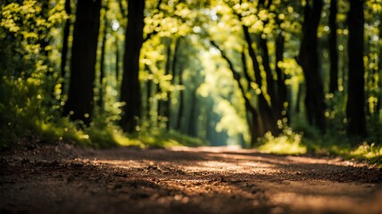 Fototapeta premium Small road in the forest, Generative AI