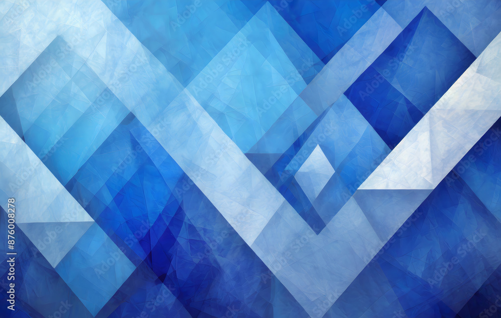 Aufkleber modern abstract blue background design with layers of textured white transparent material. generativ