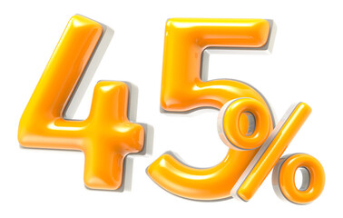 Number 45 Percent 3D Render