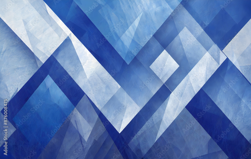 Aufkleber modern abstract blue background design with layers of textured white transparent material. generativ