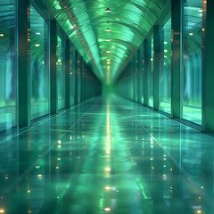 Fototapeta premium Stylized Cyber Security Blueprint - Abstract Blue-Green Design