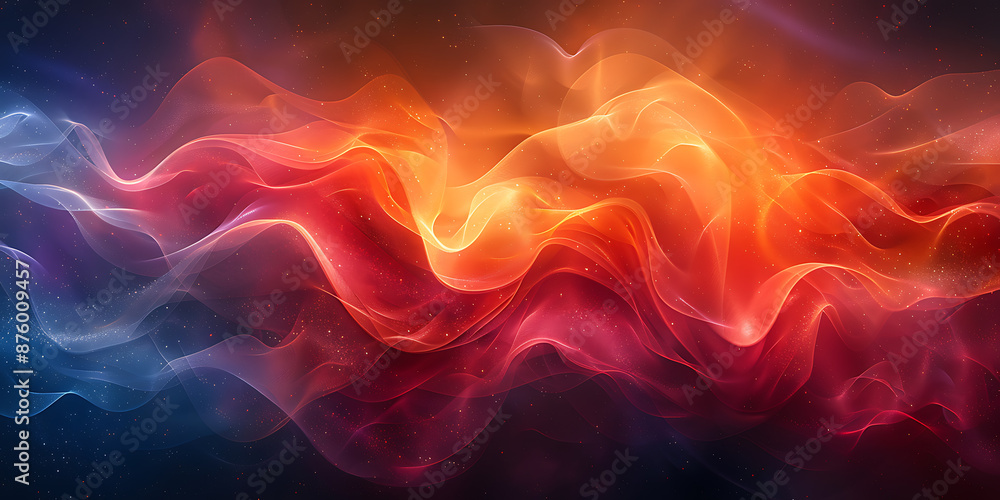 Poster vibrant geometric red-blue canvas with empty space for text overlay