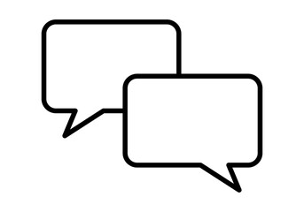 Icono negro de dos bocadillos o burbujas de hablar en una conversación