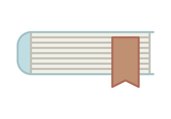 Libro de tapa azul cerrado con marcador naranja