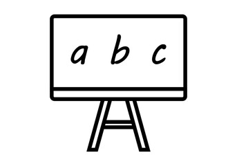 Icono negro de pizarra con letras a, b y c