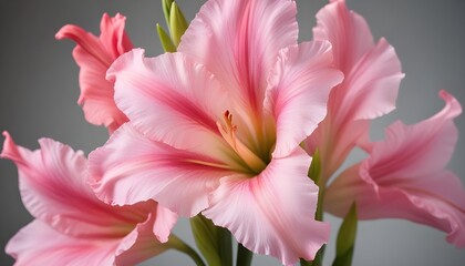 Fototapeta premium A elegent pink gladiolus flower closeup view