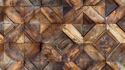Fototapeta premium Geometric Wooden Wall Paneling