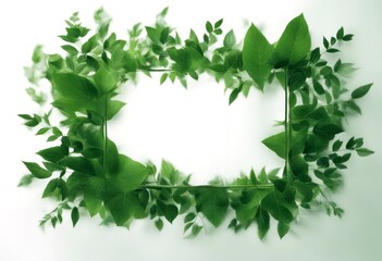 Fototapeta premium white leaves green technology ai frame background
