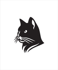 Cat head silhouette vector. Eps