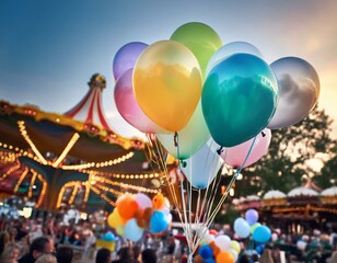 colorful balloons - party in the amusement park