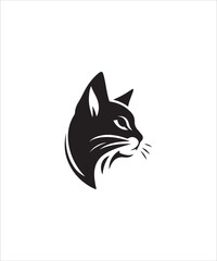 Cat head silhouette vector. Eps