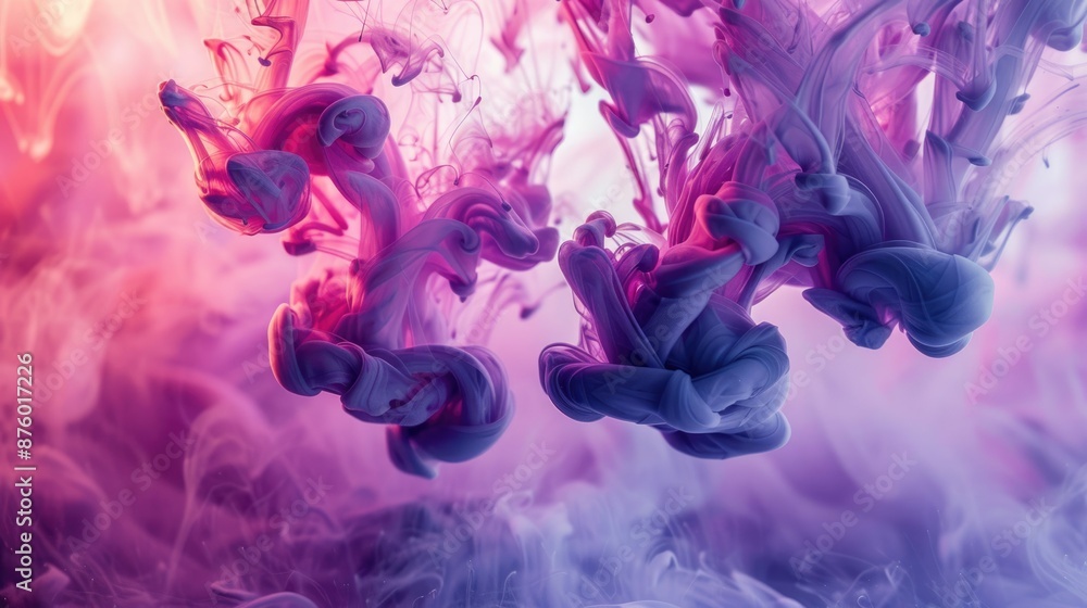 Poster a mesmerizing display of colorful abstract smoke is created by dynamic swirls in shades of purple an