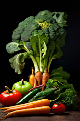 vegetables on a table