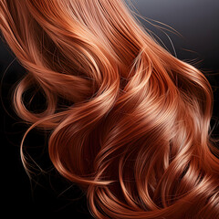 Naklejka premium Stylish, flowing strands of reddish-brown hair isolated against a transparent background. T_1(260)