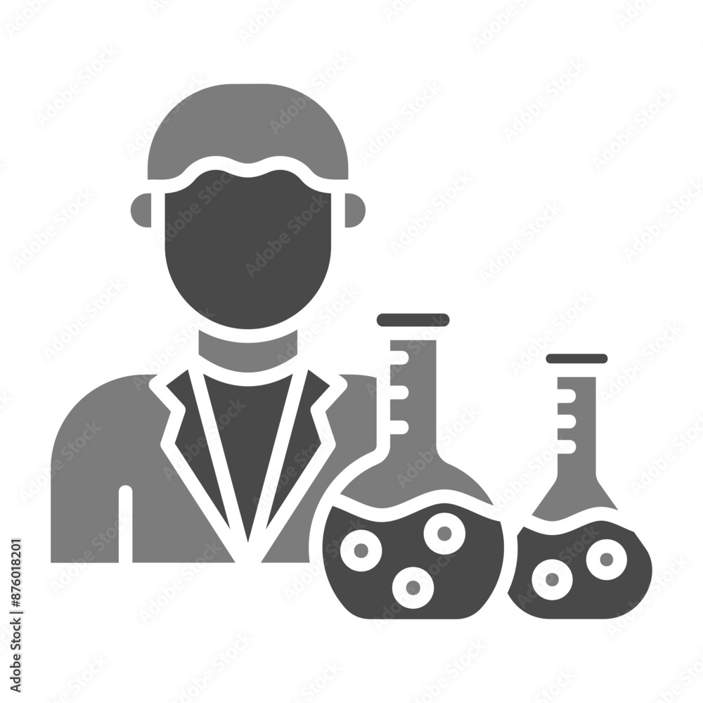 Sticker chemist icon