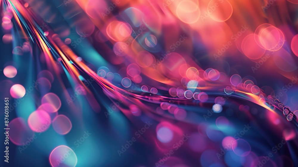 Poster abstract shapes and colors with a bokeh effect and soft edges