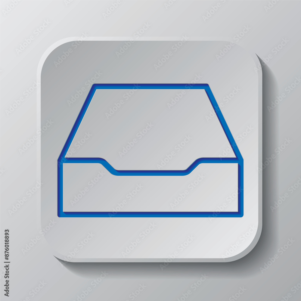 Poster archive storage, empty simple icon, vector. flat design. paper cut design. cutted blue symbol with s