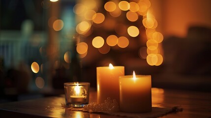 Tranquil Evening Ambiance with Softly Blurred Lights