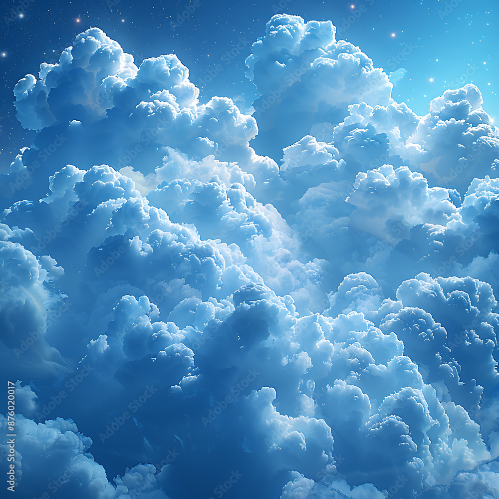 Poster futuristic cloud computing abstraction - digital art
