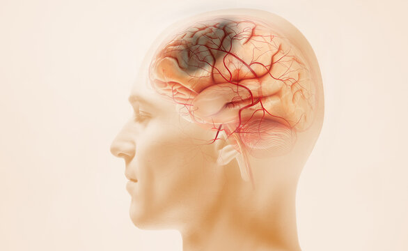 Brain Stroke. Ischemic Stroke. Hemorrhagic Stroke. Illustration