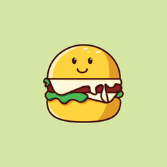 Cartoon fast food meal with burger sandwich burrito and fries Perfect for menu design food blog