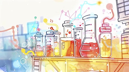 Minimalist industrial hologram illustrating biotechnology research, suitable for biotech firms and educational use.