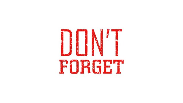 Don't forget sign on white background	