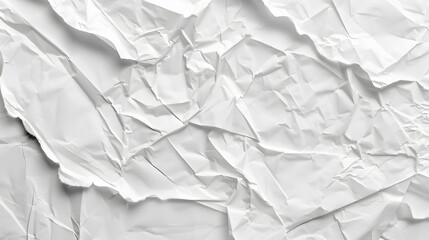 Fototapeta premium White paper sheet texture background with crumpled wrinkled and rough pattern, empty blank paper page material for any design. 