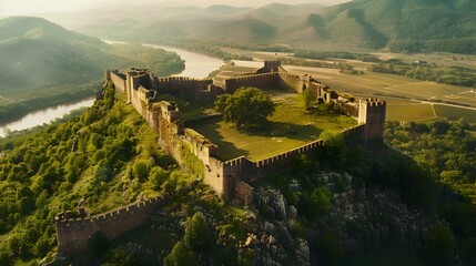 Obraz premium An ancient fortress on top picture