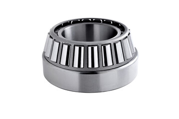 roller cone-shaped bearing on a white background, spare part for cars and mechanisms, close-up...