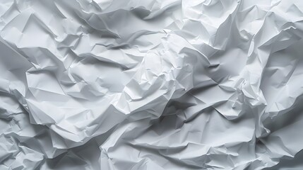White paper sheet texture background with crumpled wrinkled and rough pattern, empty blank paper page material for any design. 