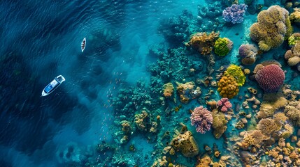 Naklejka premium A coral reef in a tropical picture