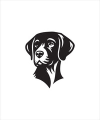 Fototapeta premium Dog head silhouette vector art design.