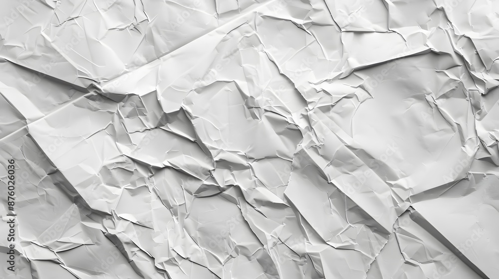 Aufkleber white paper sheet texture background with crumpled wrinkled and rough pattern, empty blank paper pag