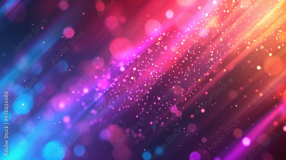 Poster abstract bright neon color gradient background with defocused vivid glow and copy space