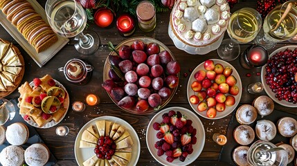 Food on a festive dessert table picture